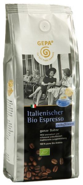 Italian Bio Espresso 250g bean decaffeinated