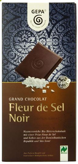 GEPA BIO Chocolate Fleur de Sel Noir 100g bar